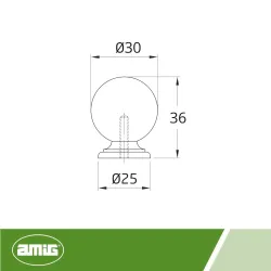 Gałka meblowa 30mm chromowana mod.60