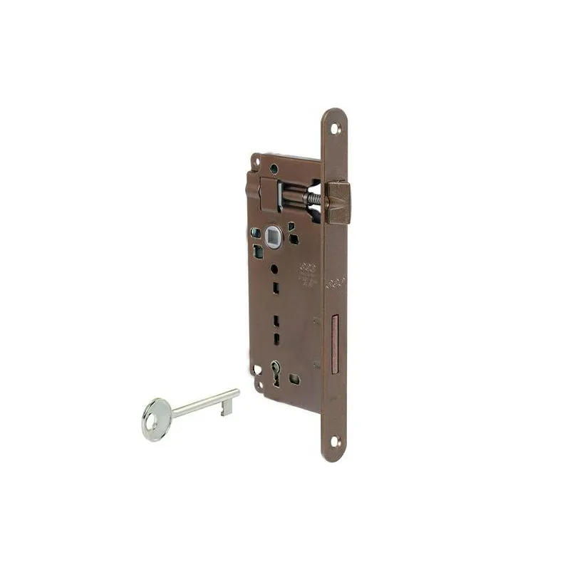 Zamek drzwiowy na klucz 90/45 F22 brązowy PATENT GRANDE