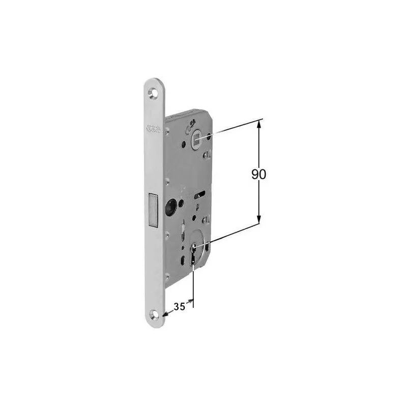 Zamek magnetyczny na klucz 90/35 niklowany F18 POLARIS 2XT