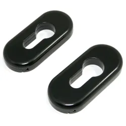 Szyld wkładki rozeta owalna 74x34mm czarny 2szt.