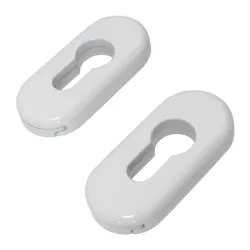 Szyld wkładki rozeta owalna 74x34 białe 2szt