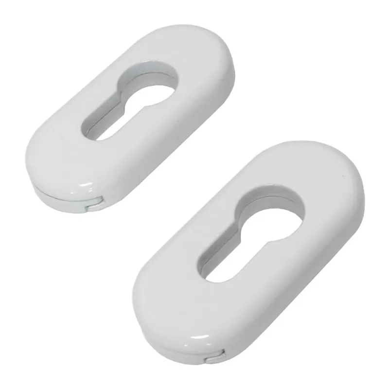 Szyld wkładki rozeta owalna 74x34 białe 2szt