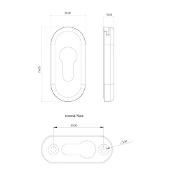 Szyld wkładki rozeta owalna 74x34 białe 2szt