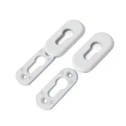 Szyld wkładki rozeta owalna 74x34 białe 2szt