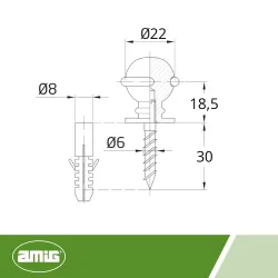 Odbój 303-22 inox displ