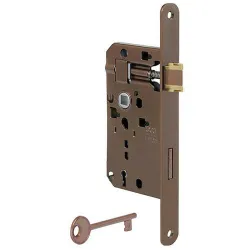 Zamek drzwiowy na klucz 72/55 brązowy F20 EUROPA