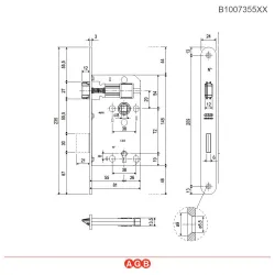 Zamek drzwiowy na klucz 72/55 brązowy F24x235mm EUROPA