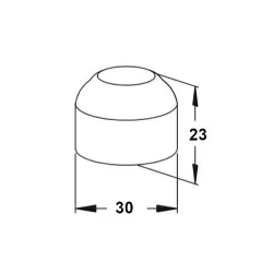 Odbój drzwiowy 30x23mm transparentny odbojnik podłogowy mod. CILINDRO ref. 496