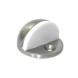 Odbój drzwiowy 45x25mm nikiel satyna / biały odbojnik podłogowy mod. 101
