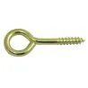 Haczyki oczkowe wkręcane 3,3x40mm oczko 12mm mosiądzowane 15szt.