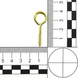 Haczyki oczkowe wkręcane 3,3x40mm oczko 12mm mosiądzowane 15szt.