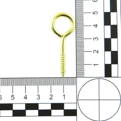 Haczyk wkręcany 3,7x50mm oczko 12mm mosiądzowany 10szt.
