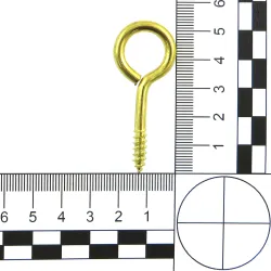 Haczyki oczkowe wkręcane 4x52mm oczko 14mm mosiądzowane 6szt.