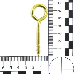 Haczyk wkręcany 4,5x69mm oczko 14mm mosiądzowany 4szt.