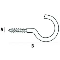 Hak półpełny haczyk wkręcany 2x23mm cynkowany 26szt.