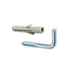 Hak haczyk prosty 2,5x25mm cynkowany + kołek rozporowy 10szt.