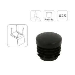 Nakładki meblowe zaślepki do nóg okrągłe fi. 22mm wpuszczane 25szt. mod. 660