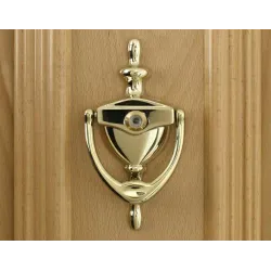 Kołatka z otworem na wizjer złota
