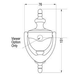 Kołatka z otworem na wizjer złota