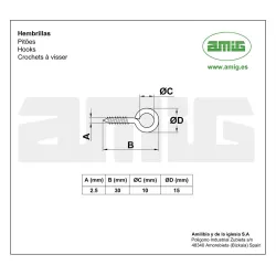 Haczyk wkręcany 2,5x30mm oczko 10mm cynkowany 25szt.