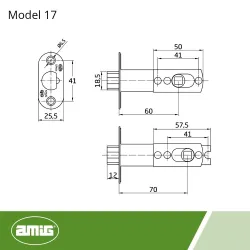 Zamek oszczędnościowy 60-70mm mosiądzowany mod.17