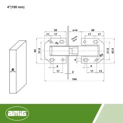 Zawias meblowy 100mm niklowany automatyczny mod. 15 DIS