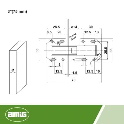Zawias meblowy 75mm niklowany automatyczny mod. 15