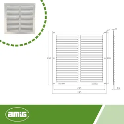 Kratka wentylacyjna aluminiowa 250x250x0,6mm srebrna mod.3 DIS