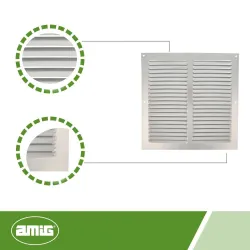 Kratka wentylacyjna aluminiowa 250x250x0,6mm srebrna mod.3 DIS
