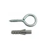 Haczyki oczkowe wkręcane 2,5x30mm oczko 10mm + kołki rozporowe 4x22 cynk 8szt.