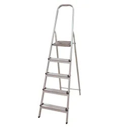 Drabina aluminiowa składana 5 stopni szara udźwig 150kg mod. 485