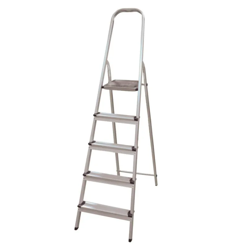 Drabina aluminiowa składana 5 stopni szara udźwig 150kg mod. 485