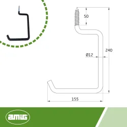 Hak wielofunkcyjny 771-155mm hak G ze  śrubą wkręcany
