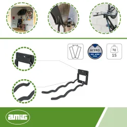 Hak garażowy podwójny składany 775-330mm  czarny