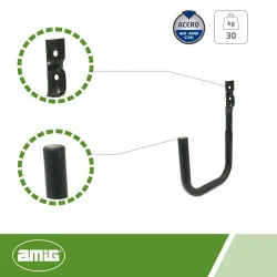 Hak garażowy pojedynczy 777-200mm czarny