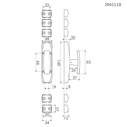Komplet zamknięcia baskwilowego Cremone RY51 przygotowane do malowania
