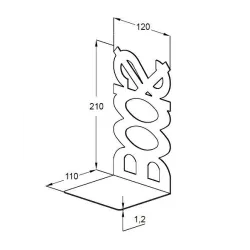 Podpórka do książek stalowa biała 210x120mm mod. BOOKS