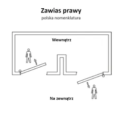 Zawias do drzwi 100x57mm stal złoto antyczne PRAWY (pl) mod. 409C