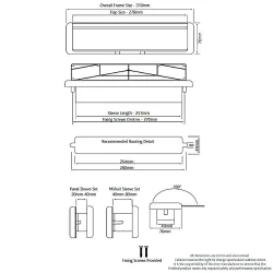 Wrzutnia na listy dwustronna ze szczotką chrom satyna 76x310mm mod. NU MAIL