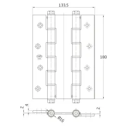 Zawias wahadłowy aluminiowy 180mm biały mod. 3035
