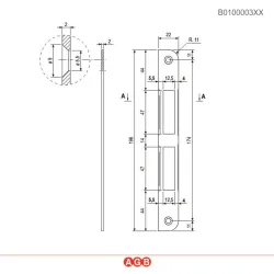 Zaczep CENTRO 22/196 zaokr. końce mosiąd