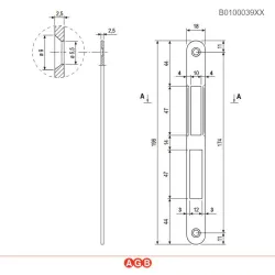Zaczep CENTRO 18/196 okr. końce chr.mat