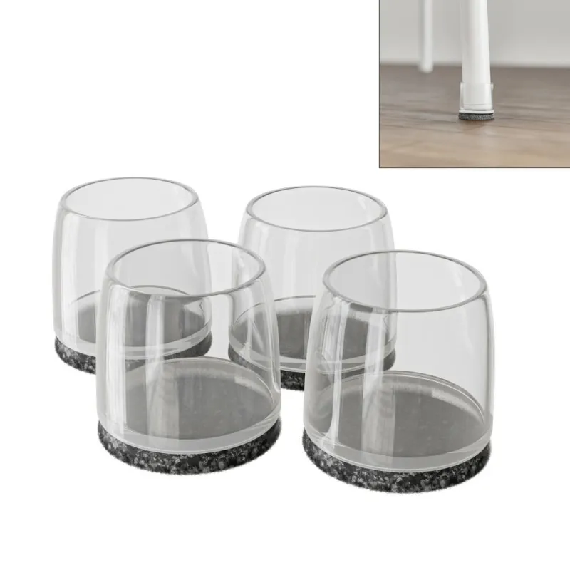 Nakładka meblowa okrągła śr. 16x22mm PVC przezroczysta mod. 663 DIS