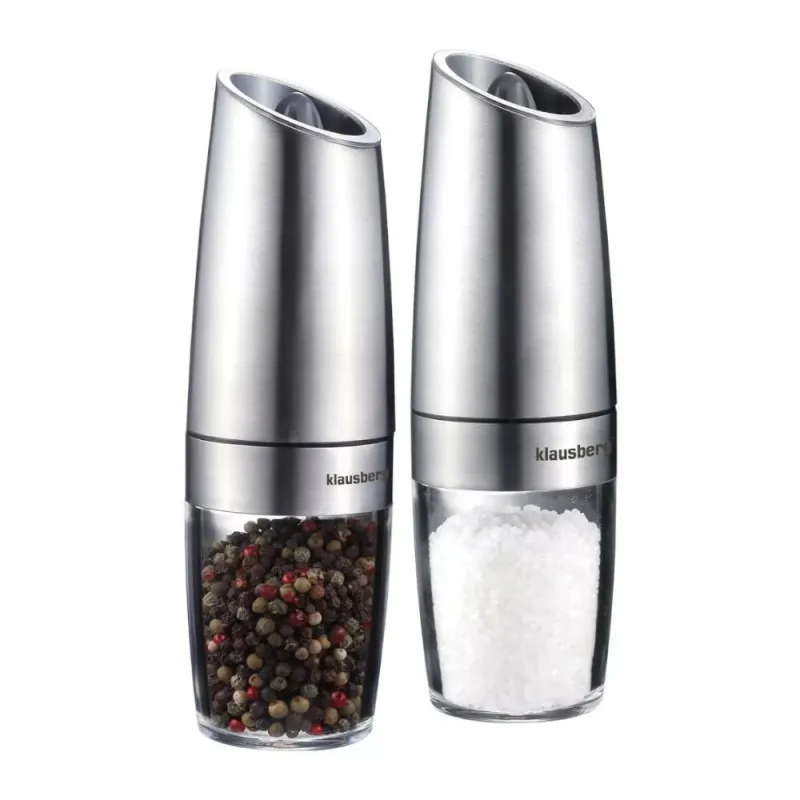Młynek elektryczny - grawitacyjny do soli/pieprzu INOX 2szt.