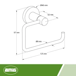 Uchwyt na papier toaletowy 125mm czarny mod. GORLIZ-4