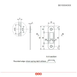 Zaczep drzwiowy 22x82 brązowy do zamków mod. CENTRO i MEDIANA EVOLUTION