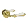 Klamka drzwiowa mosiężna z porcelanową rękojeścią biało złota mod. ANASTASIA 198/266