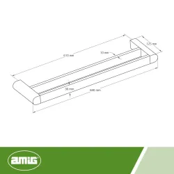 Wieszak na ręczniki 640mm czarny mod. OMA-1