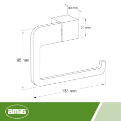 Uchwyt na papier toaletowy 133mm czarny mod. OMA-5