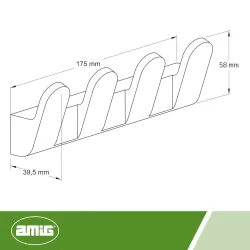 Wieszak łazienkowy 4-haczyki 175mm czarny mod. OMA-7